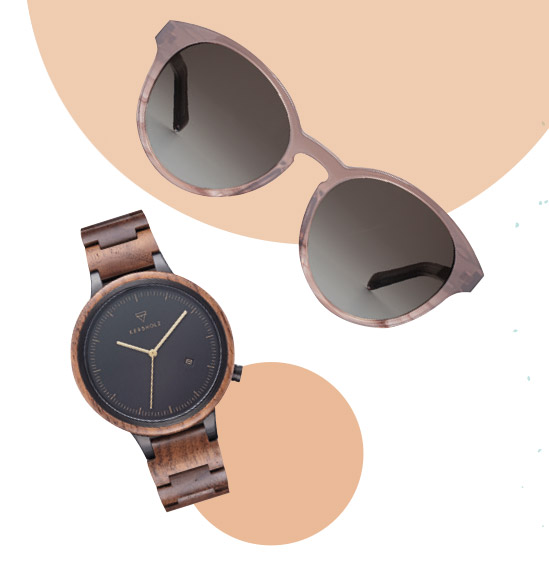 Kerbholz Sonnenbrille & Armbanduhr